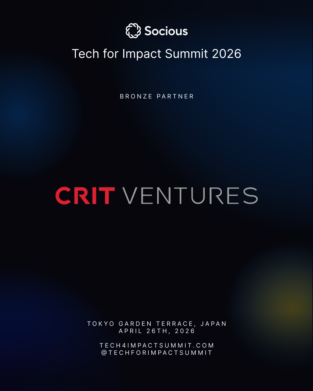 Crit Ventures — Bronze Partner, Tech for Impact Summit 2026